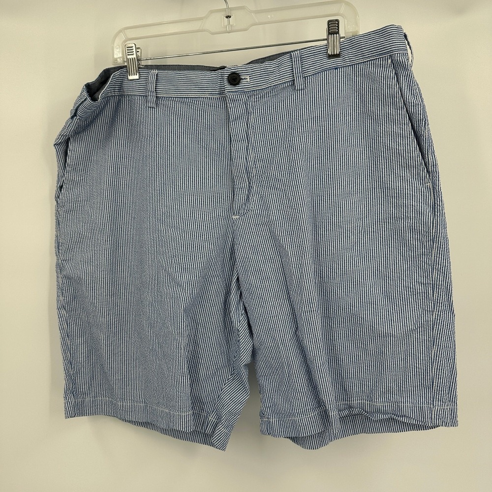 Banana Republic Aiden Shorts Mens 38 Blue White Striped Seersucker Preppy